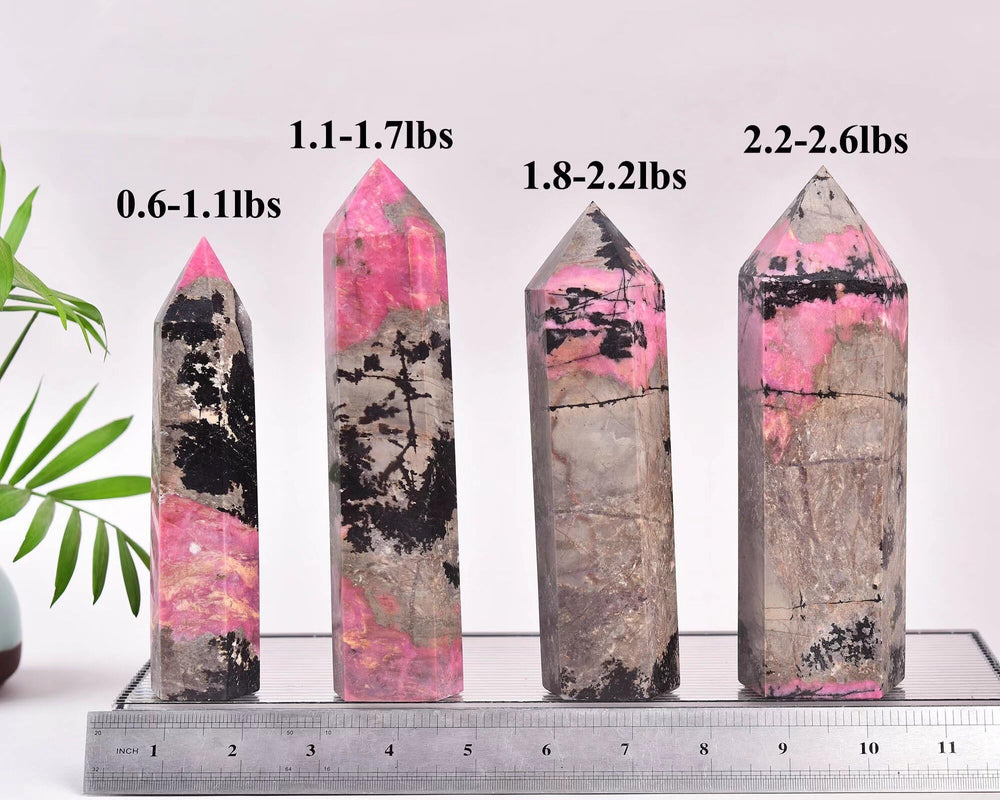 Vizytou Rhodonite Tower Obelisk on a desk to enhance ambience and use in study