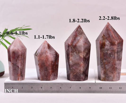 Vizytou six-faceted hematoid quartz obelisk for enhanced focus.