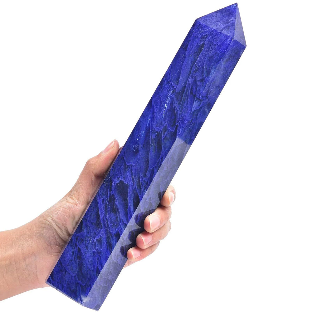 Vizytou Smelting Blue Quartz Tower Obelisk centerpiece for mindful meditation
