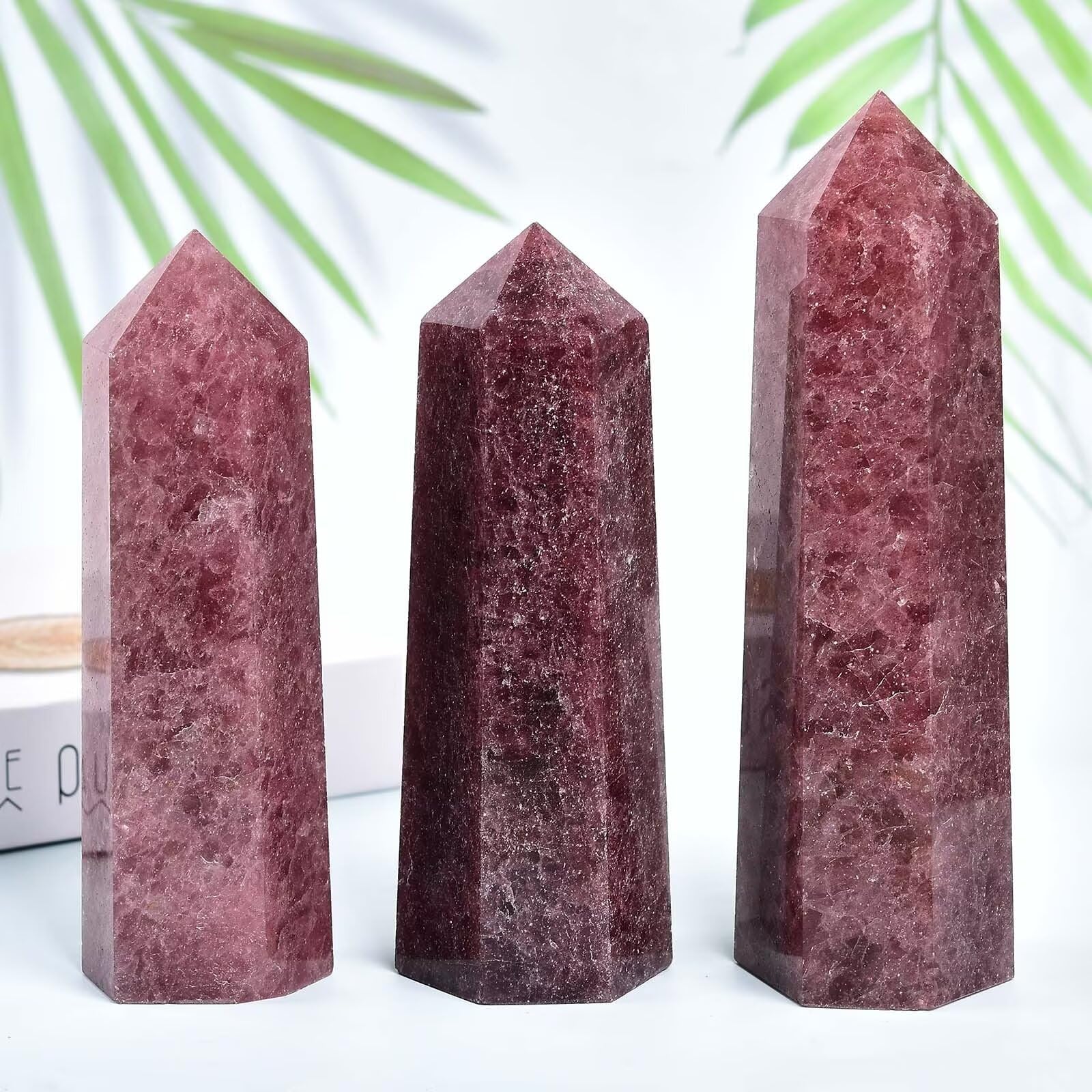 VIZYTOU strawberry obelisk crystal makes a thoughtful gift for crystal lovers.