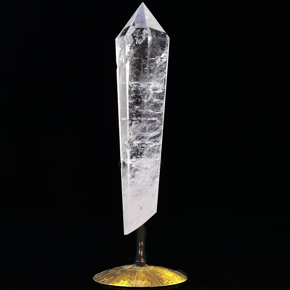 VIZYTOU white crystal wand point for meditation and energy focus.