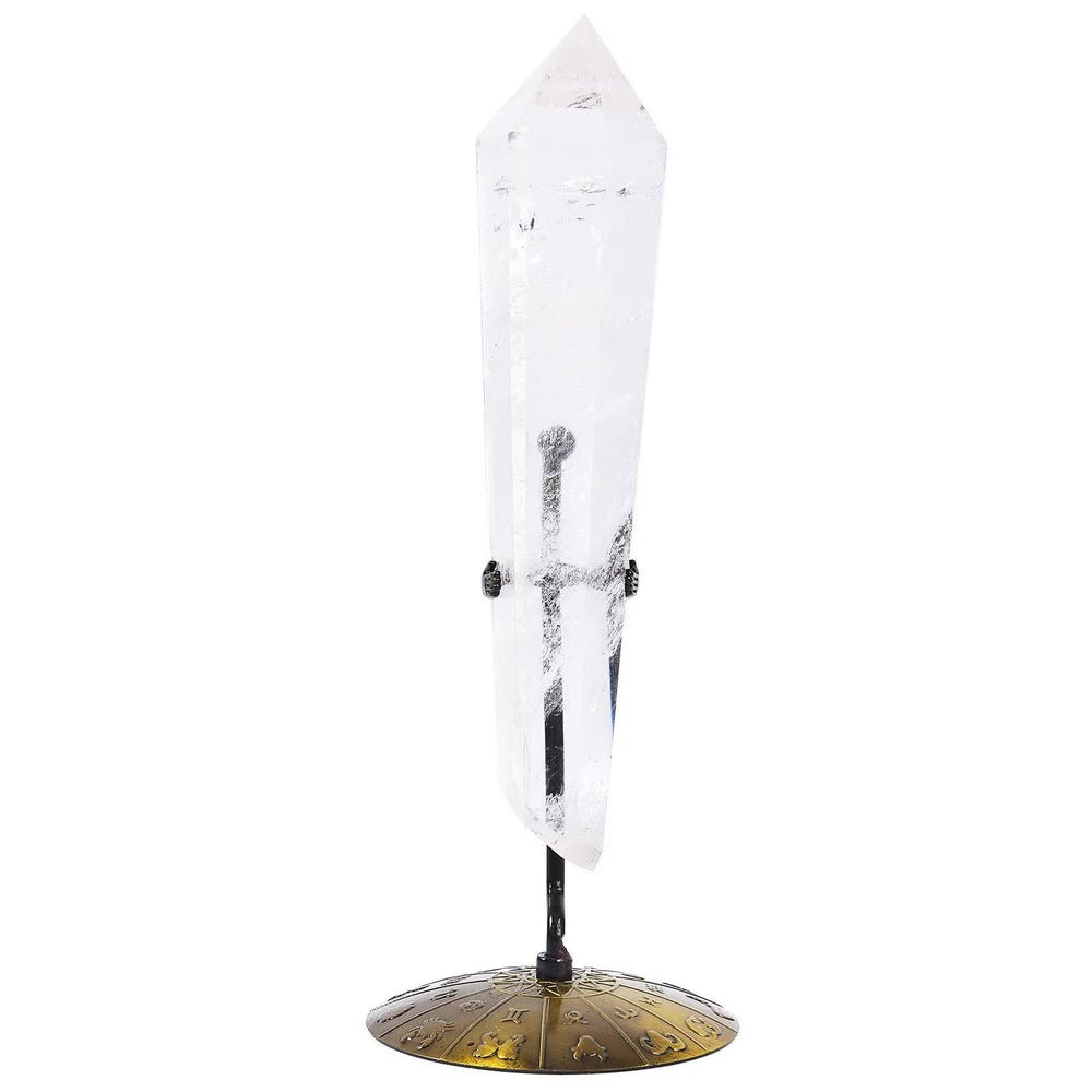 VIZYTOU white crystal wand point with display stand enhances home decor and mindfulness.