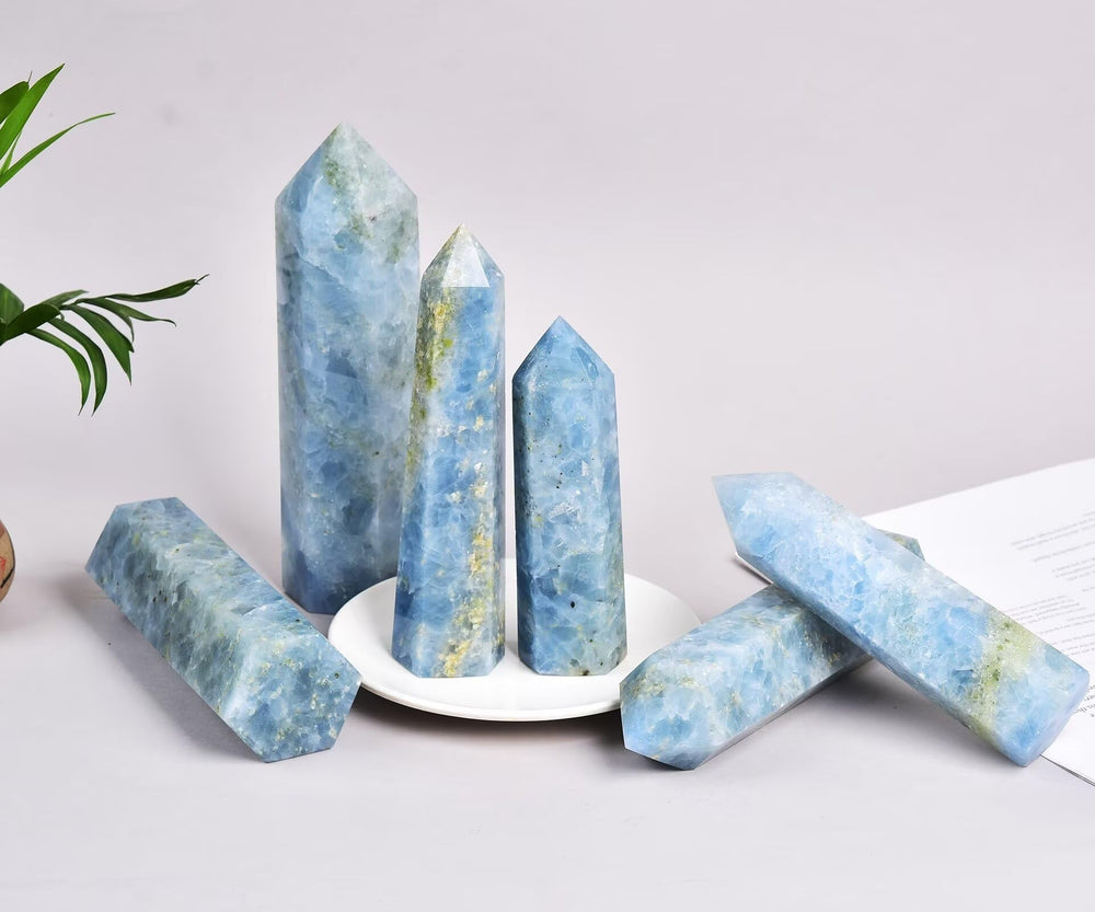 VIZYTOU Yoga and meditation space with Celestite for balance