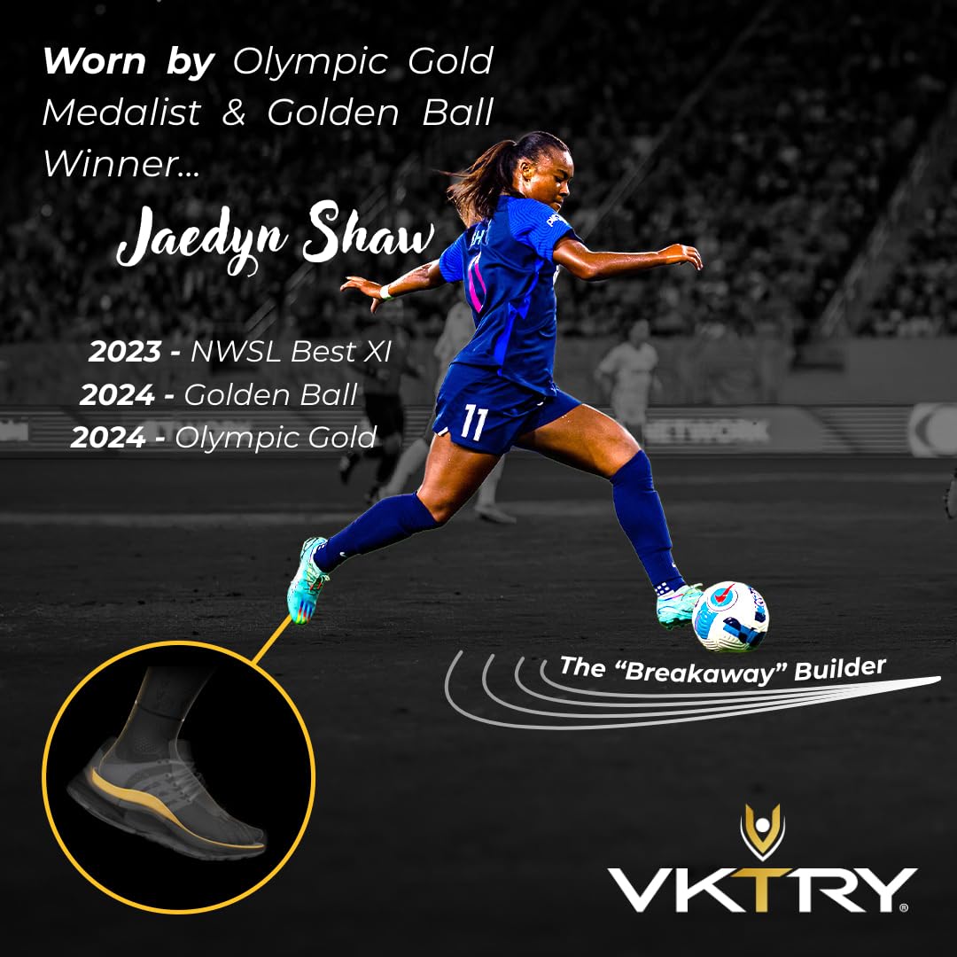 VKTRY Gold custom arch-support highlights tailored comfort for athletes.