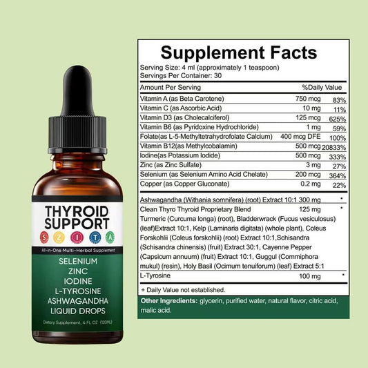 Vlsdoin Kindled Thyroid Support Drops dropper showing precise dosing for convenience