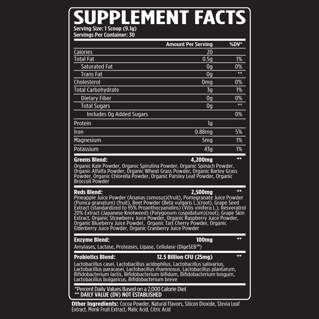 VMI Sports Greens + Reds in water glass for easy daily nutrition.