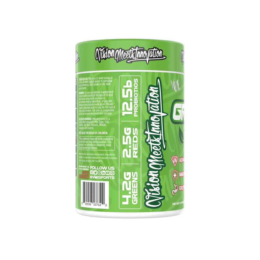 VMI Greens + Reds pouch ready to pour into a shaker