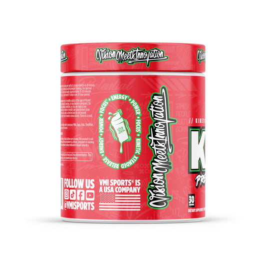 KXR energy boost label highlights caffeine for quick focus.