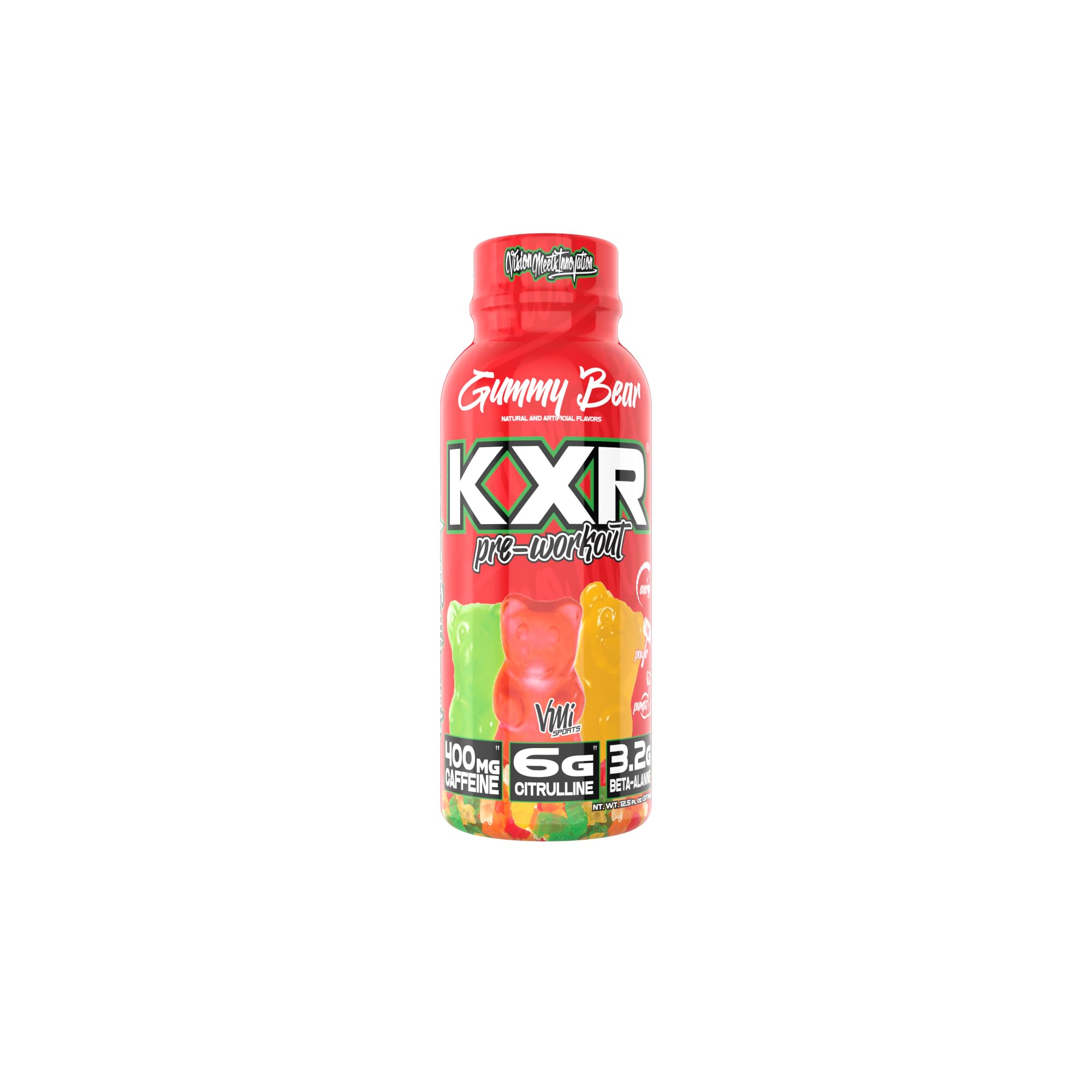 VMI Sports KXR label close-up, clear ingredients and dosage details.