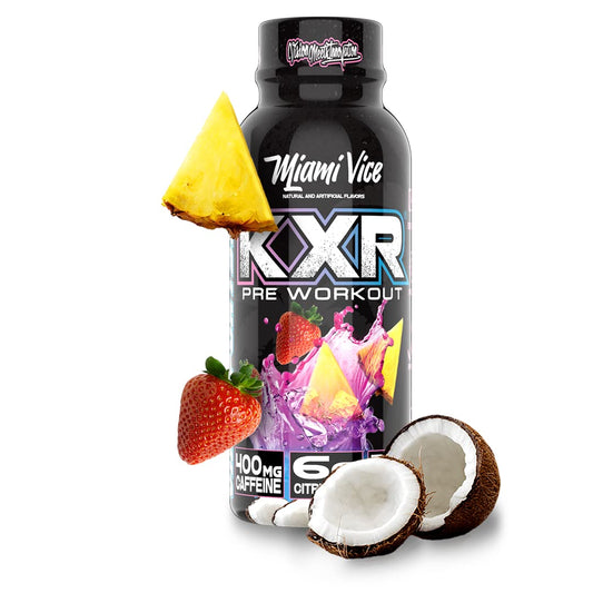 Pouring VMI Sports KXR Miami Vice shows quick energy boost for training.