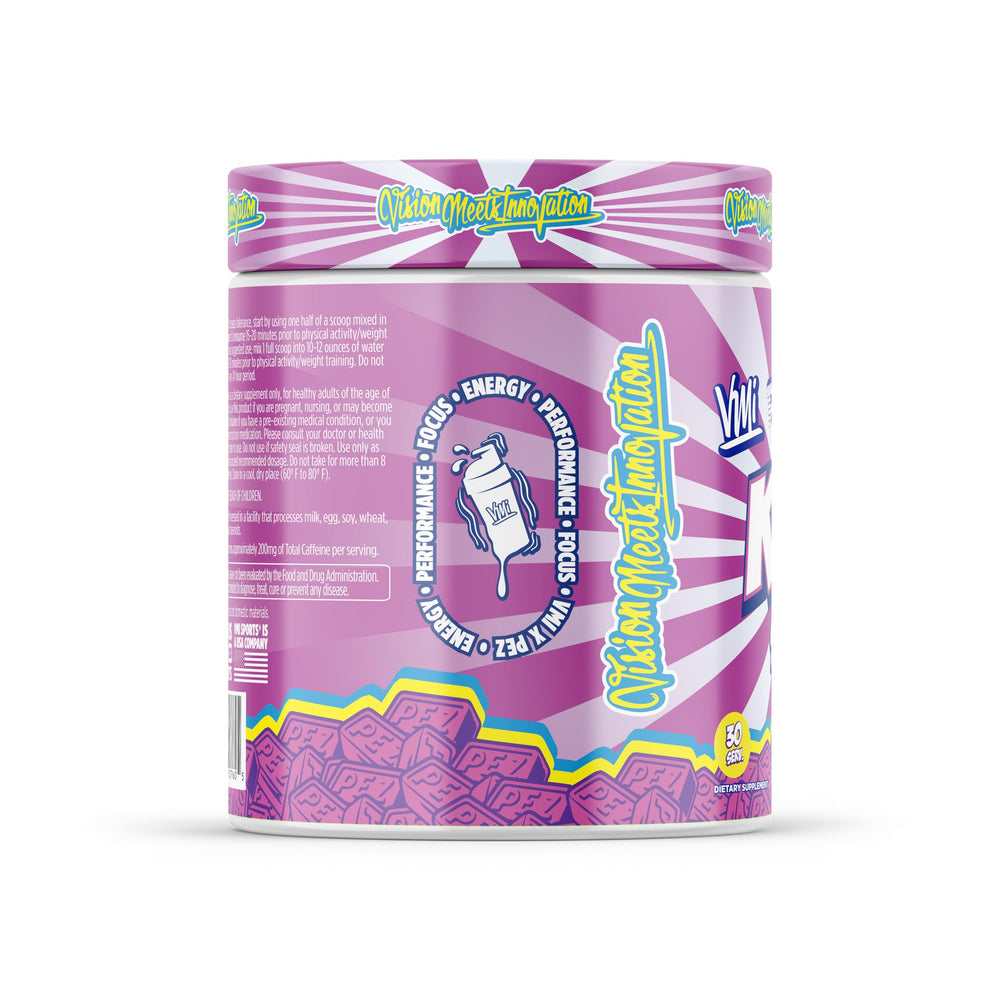 VMI Sports KXR pre-workout pour captured for proactive gym performance before training.