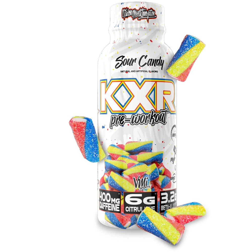 VMI Sports KXR bottle label showing caffeine and citrulline details