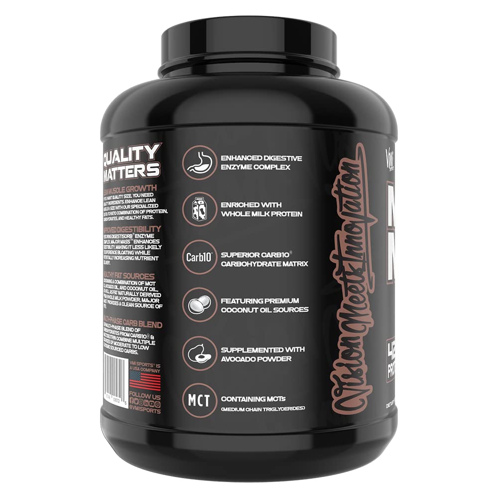 VMI Sports Major Mass scoop showing macro-friendly formula for muscle gain