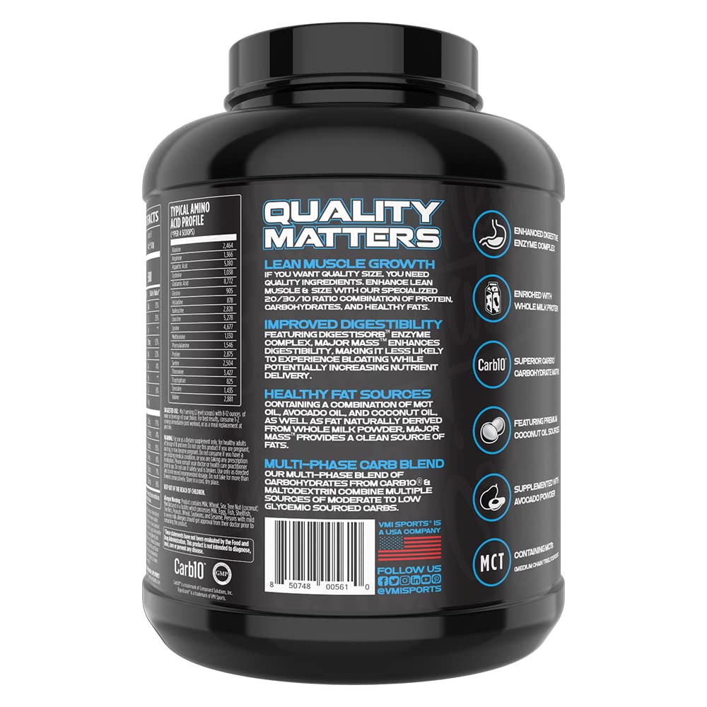 VMI Sports Major Mass scoop demonstrates easy portioning for steady lean mass intake