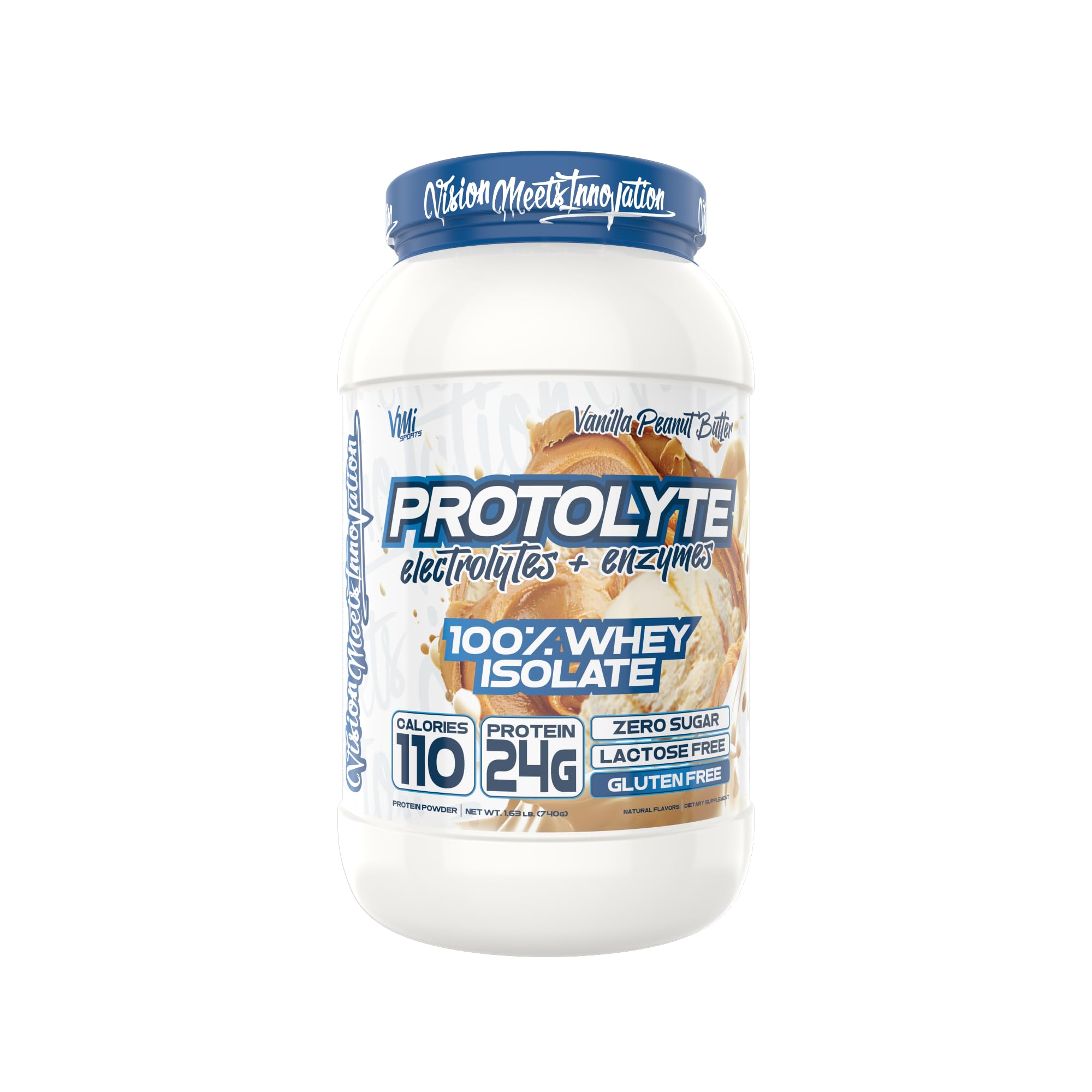 ProtoLyte Vanilla Peanut Butter label on tub for easy recognition