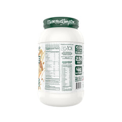Protolyte shake in glass with creamy vanilla peanut butter flavor for on-the-go nutrition.