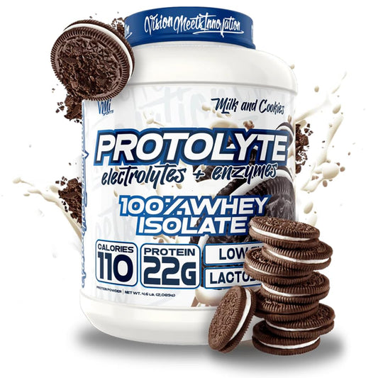 VMI Sports ProtoLyte whey isolate bottle for post‑workout recovery