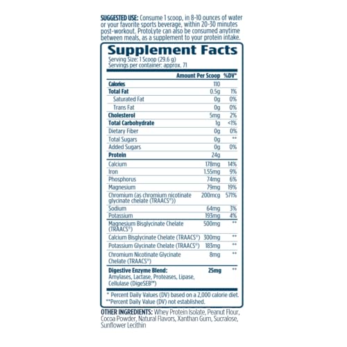 VMI Sports ProtoLyte scoop with glass shows quick mix for post-workout recovery