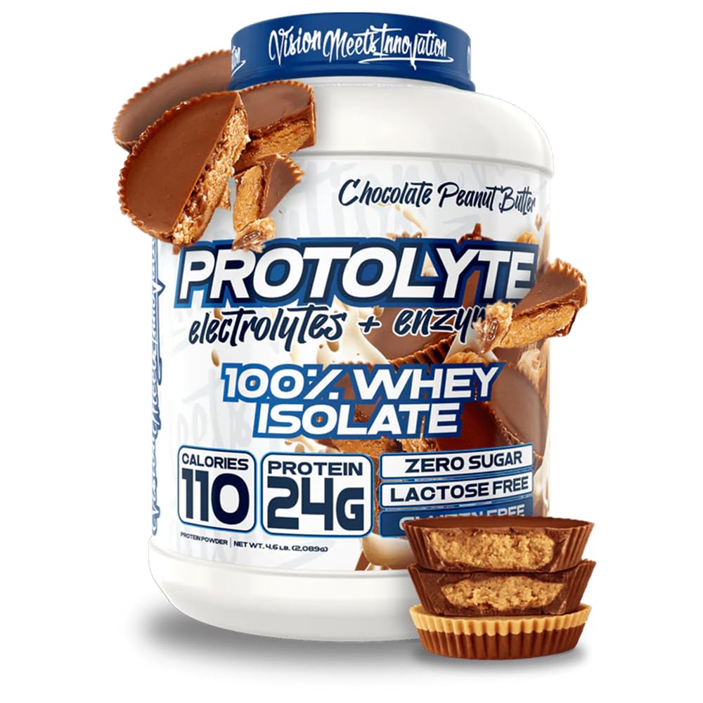 VMI Sports ProtoLyte whey isolate chocolate peanut butter tub front for lean muscle support