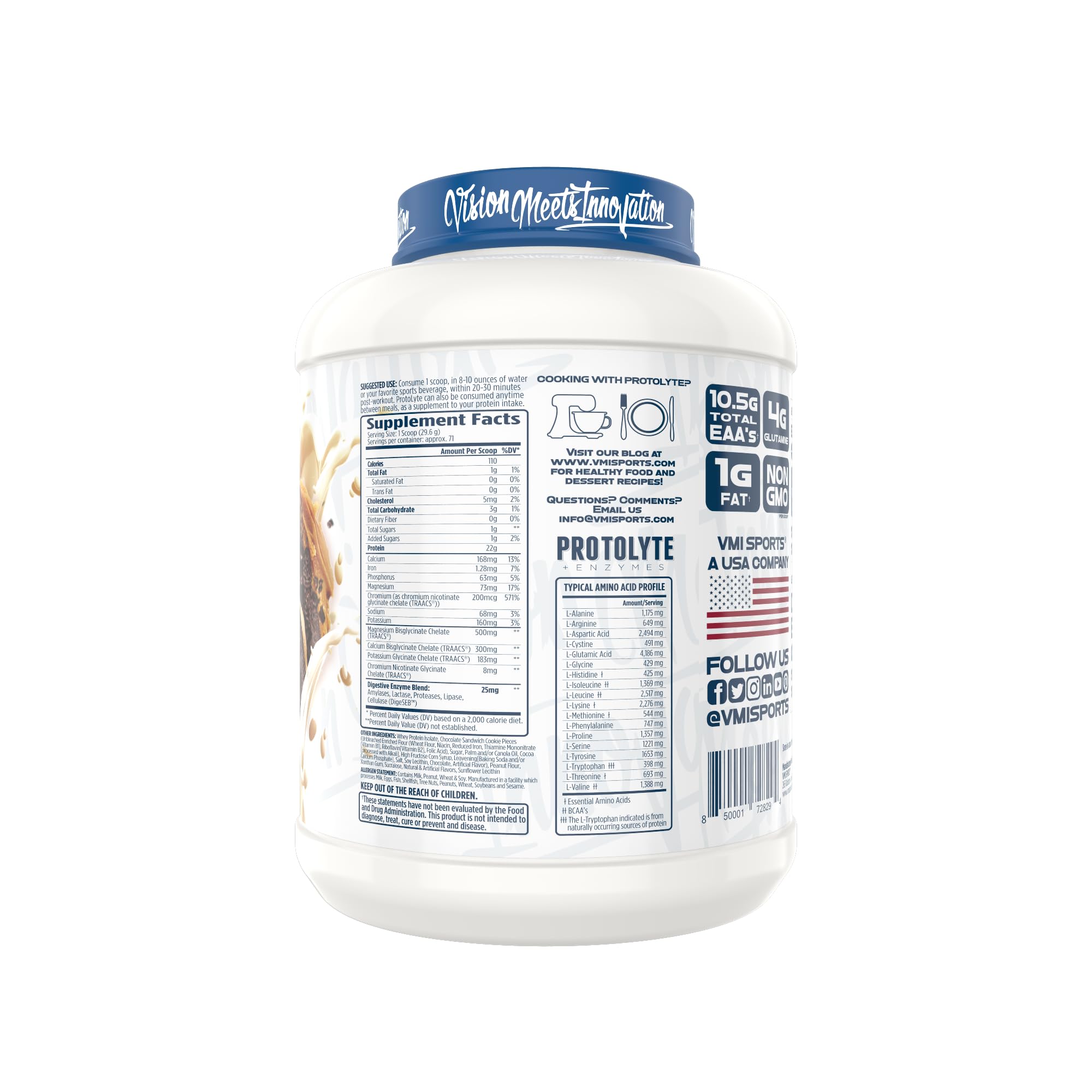 VMI Sports ProtoLyte whey isolate powder close-up showing fine texture