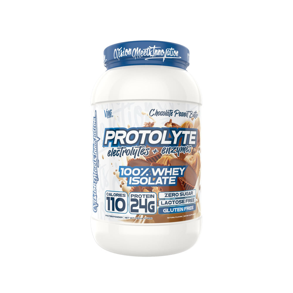VMI Sports ProtoLyte whey isolate shaker shows easy mix for on the go nutrition
