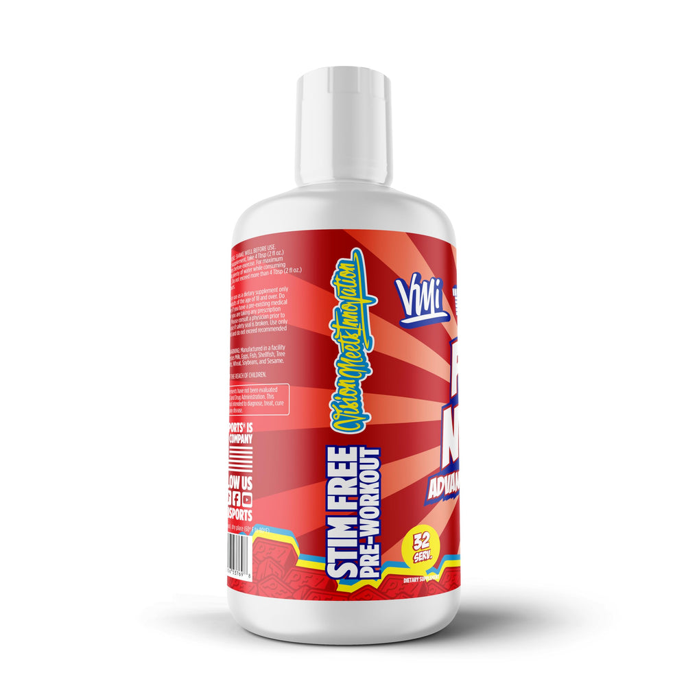 Pump N Flow liquid being poured shows fast-acting hydration with no caffeine.