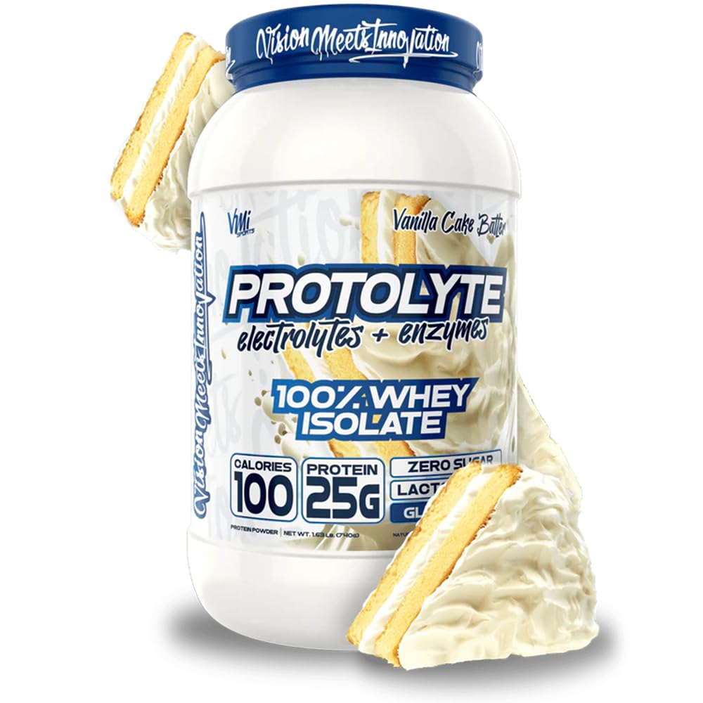 VMI Sports ProtoLyte whey isolate bottle promotes lean muscle support.
