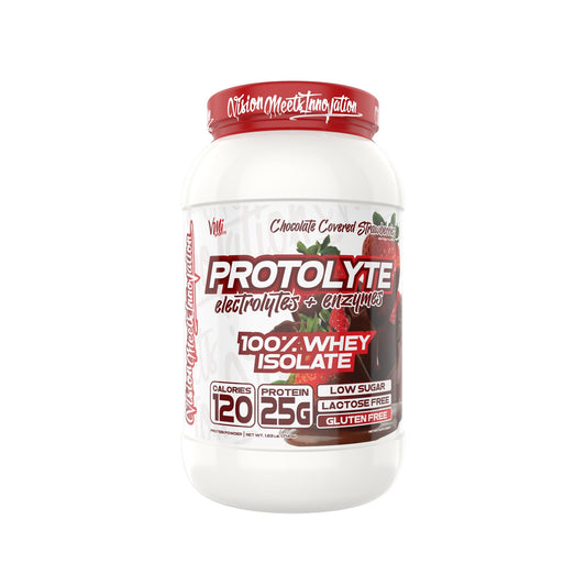 VMI Sports ProtoLyte whey isolate powder scoop for lean muscle support after workouts.