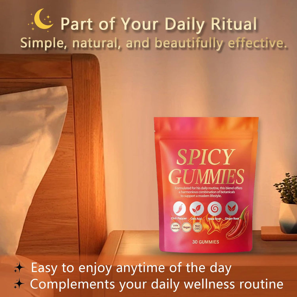 Voererh Spicy Gummy in hand demonstrates convenient daily ritual.