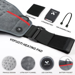 Vofuoti pad in use on back with adjustable strap fits waists.