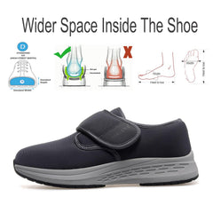 Vogona diabetic shoes men, top view, seamless upper for reduced irritation.