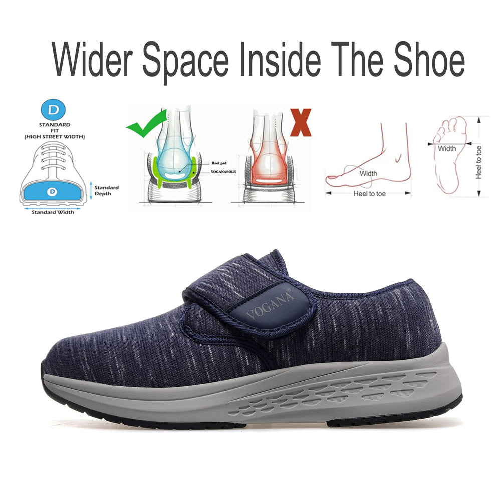 Vogona diabetic shoes for men with adjustable width offer a customizable fit.