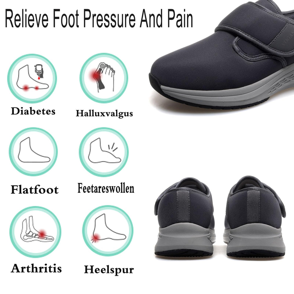 Vogana lightweight design diabetic shoes for easier daily walking.