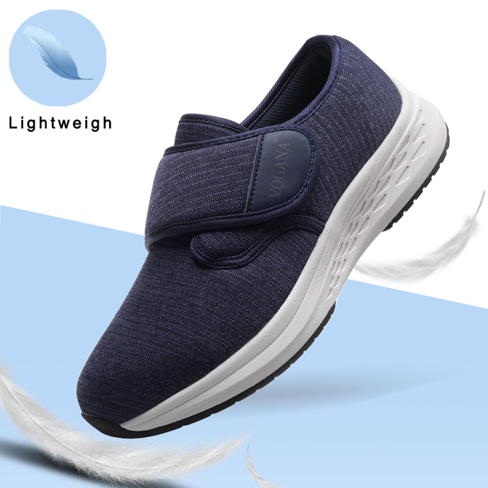 Vogona shock-absorbing EVA sole supports comfortable steps.