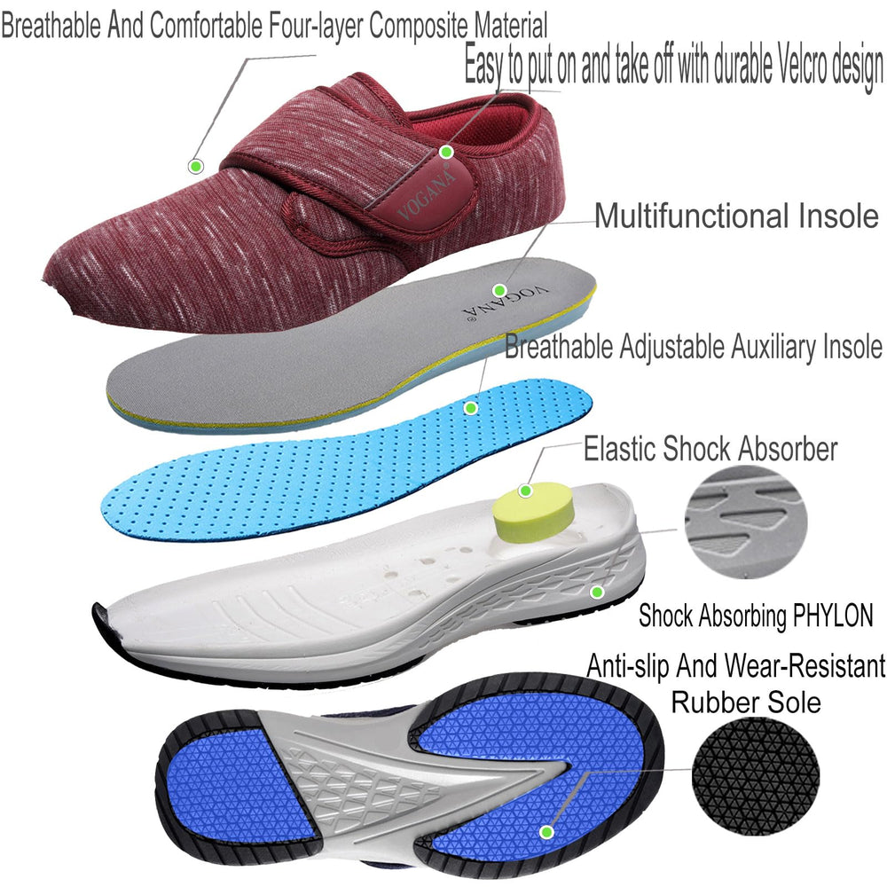 Vogana Diabetic Shoes breathable knit upper close-up keeps feet dry
