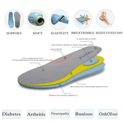 Vogana diabetic shoes blue insole view, memory foam for foot fatigue relief.