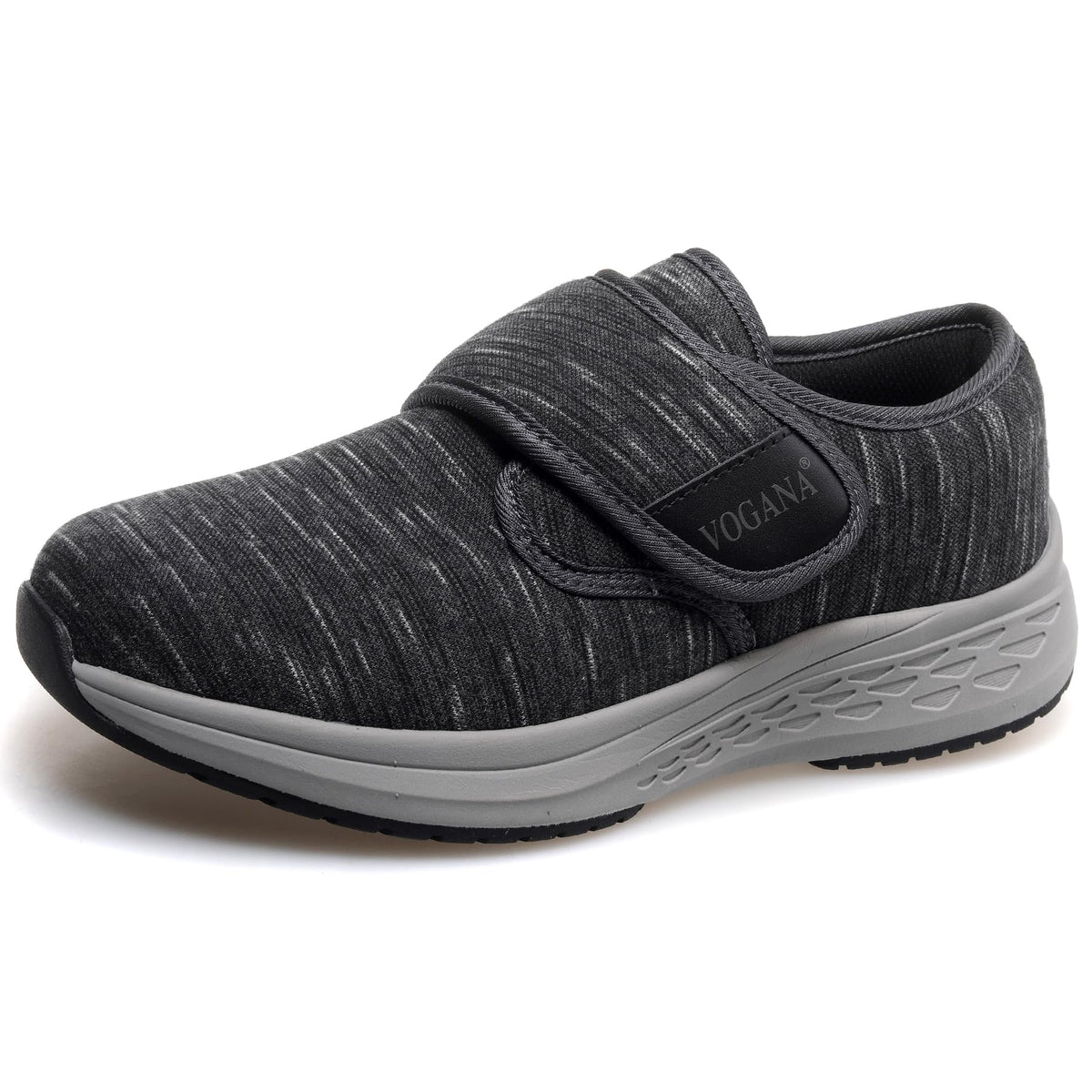 Vogana diabetic shoes upper view highlights breathable stretch-knit for comfort.
