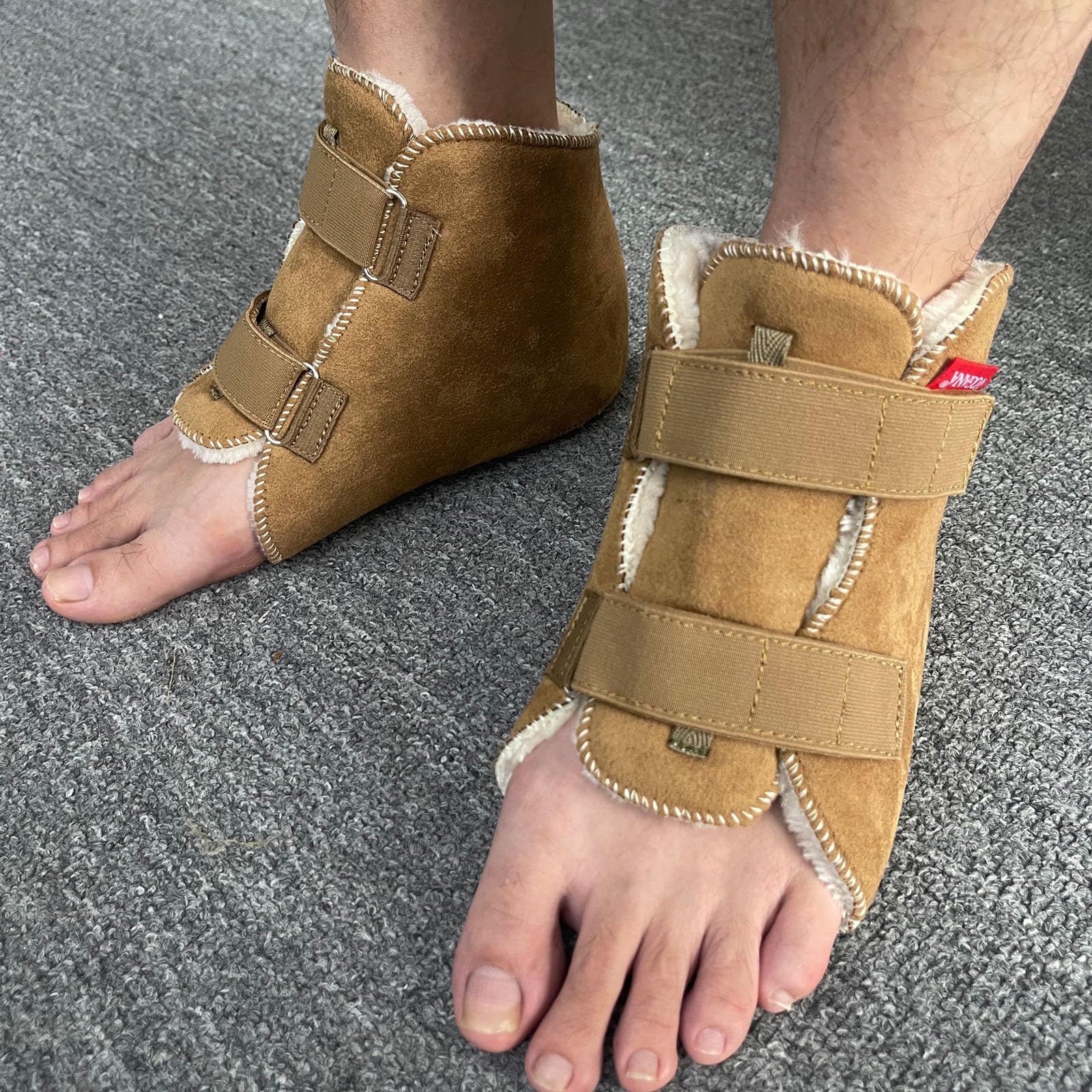 Vogona Fuzzy Heel Protector care shows easy washing and low heat drying