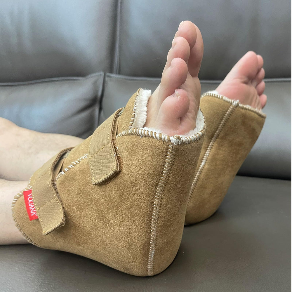 Vogona Fuzzy Heel Protector anti-bedsore padding helps protect the heel area