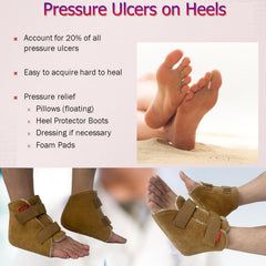 Vogona Fuzzy Heel Protector on a mattress demonstrates bed friendly design