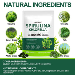 VOGSIG organic spirulina and chlorella blend for convenient nutrition.