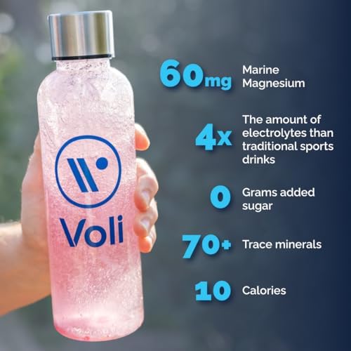 Voli Electrolytes Passionfruit packet in glass for vitamin C and low-sugar hydration.