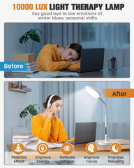 VOLISUN gooseneck head rotated 360 degrees for precise desk lighting.