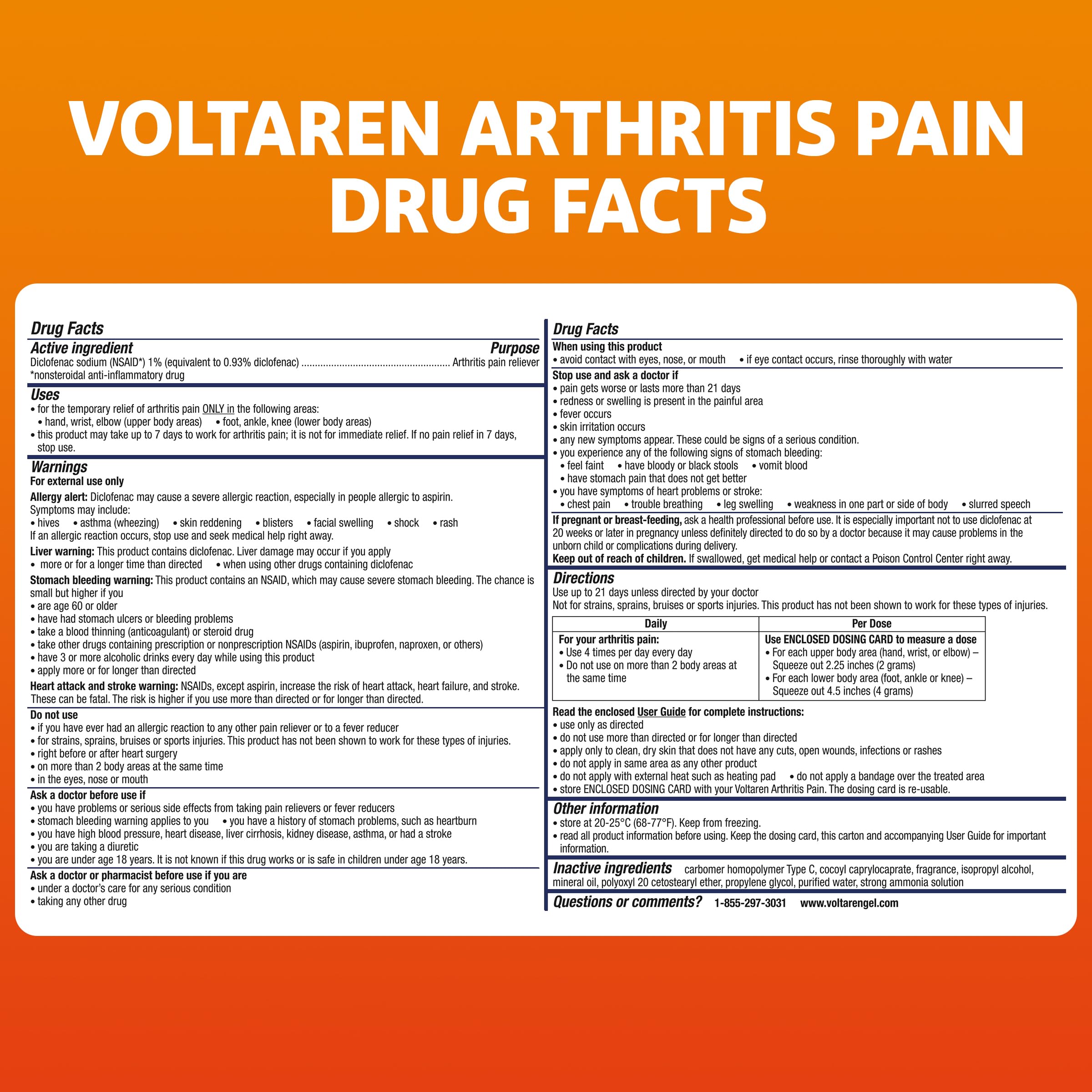 Voltaren relief may start within seven days with consistent use