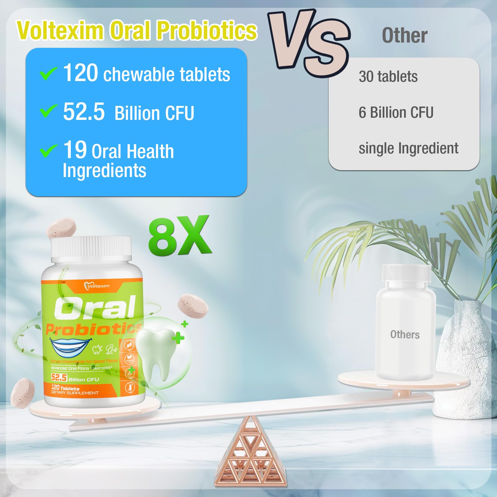 Voltexim dry mouth relief tablets shown for moisture support.