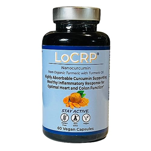Vonacor LoCRP bottle shows nano-absorb curcumin formula for daily wellness support.