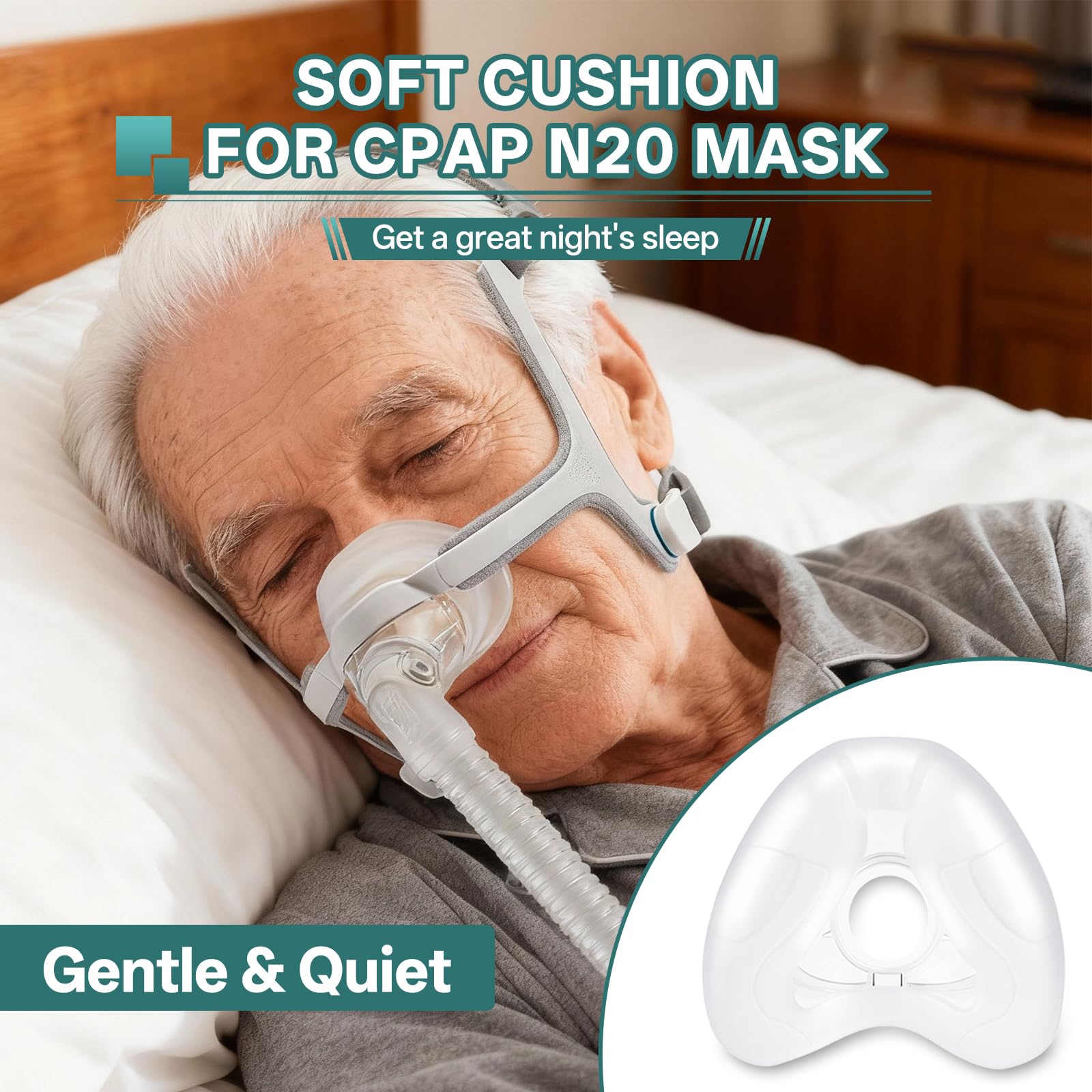 Vovoir cushion durable construction for long-term CPAP use.