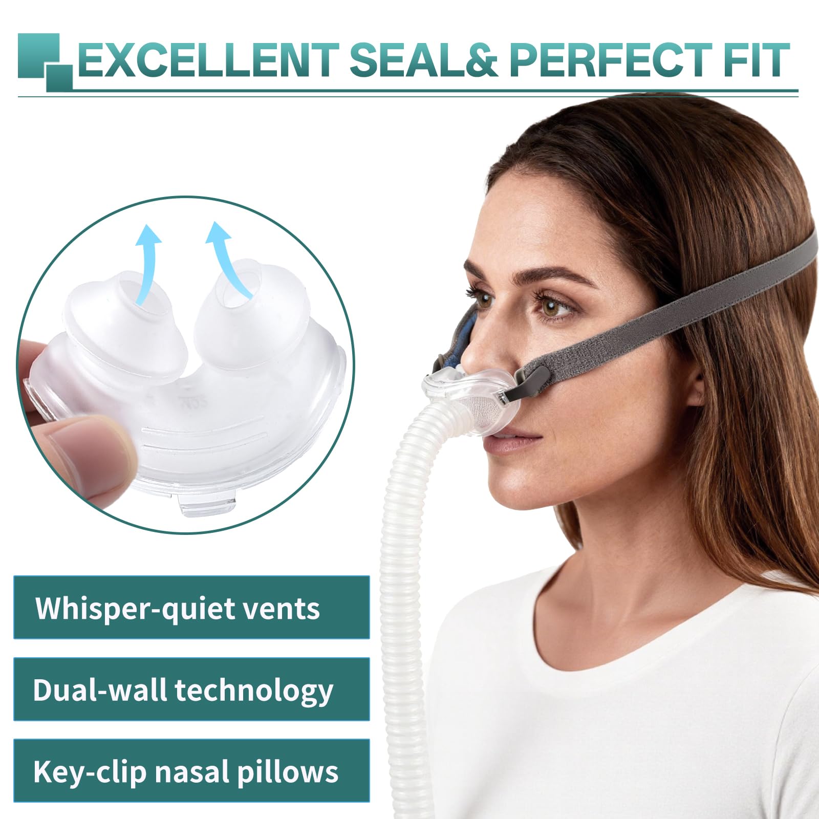 Vovoir nasal pillow cushion helps reduce facial redness and pressure during sleep.