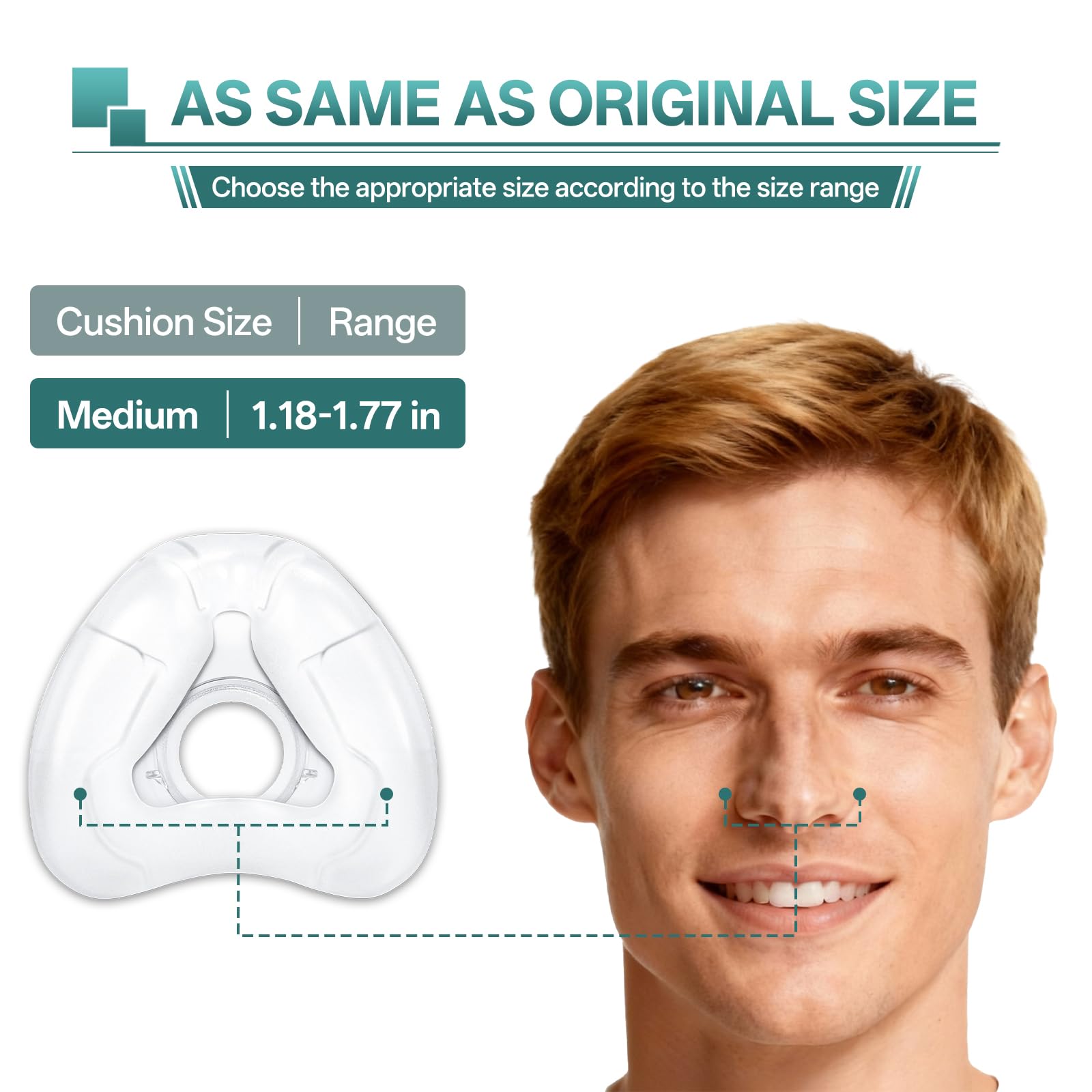 Vovoir soft silicone cushion offers gentle facial contact and lasting comfort.