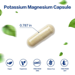 VPKIN Potassium Magnesium capsules close-up showing soft capsules for muscle support.